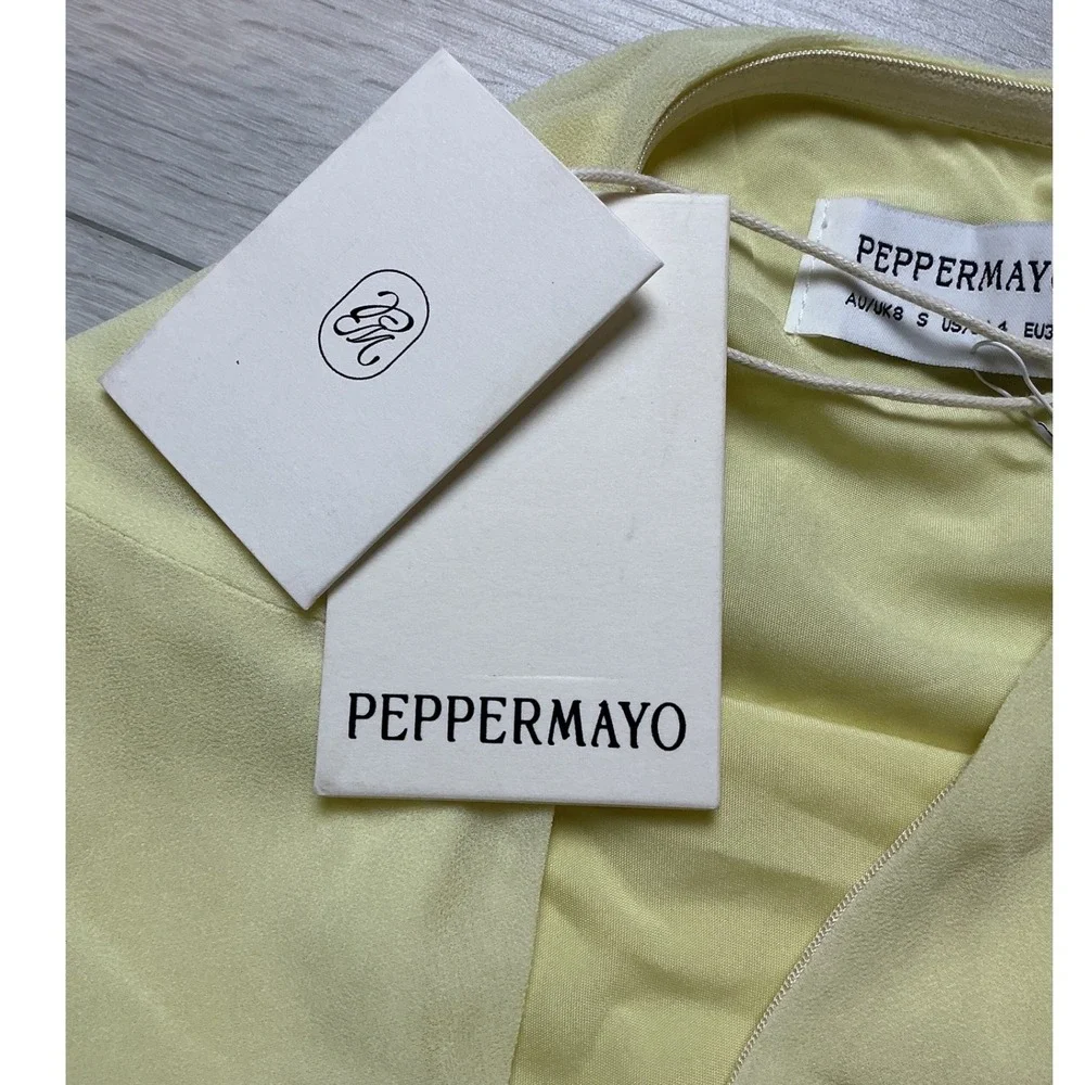 Peppermayo Under The Pagoda Maxi Dress Yellow Size 4 New With Tags - Picture 8 of 10